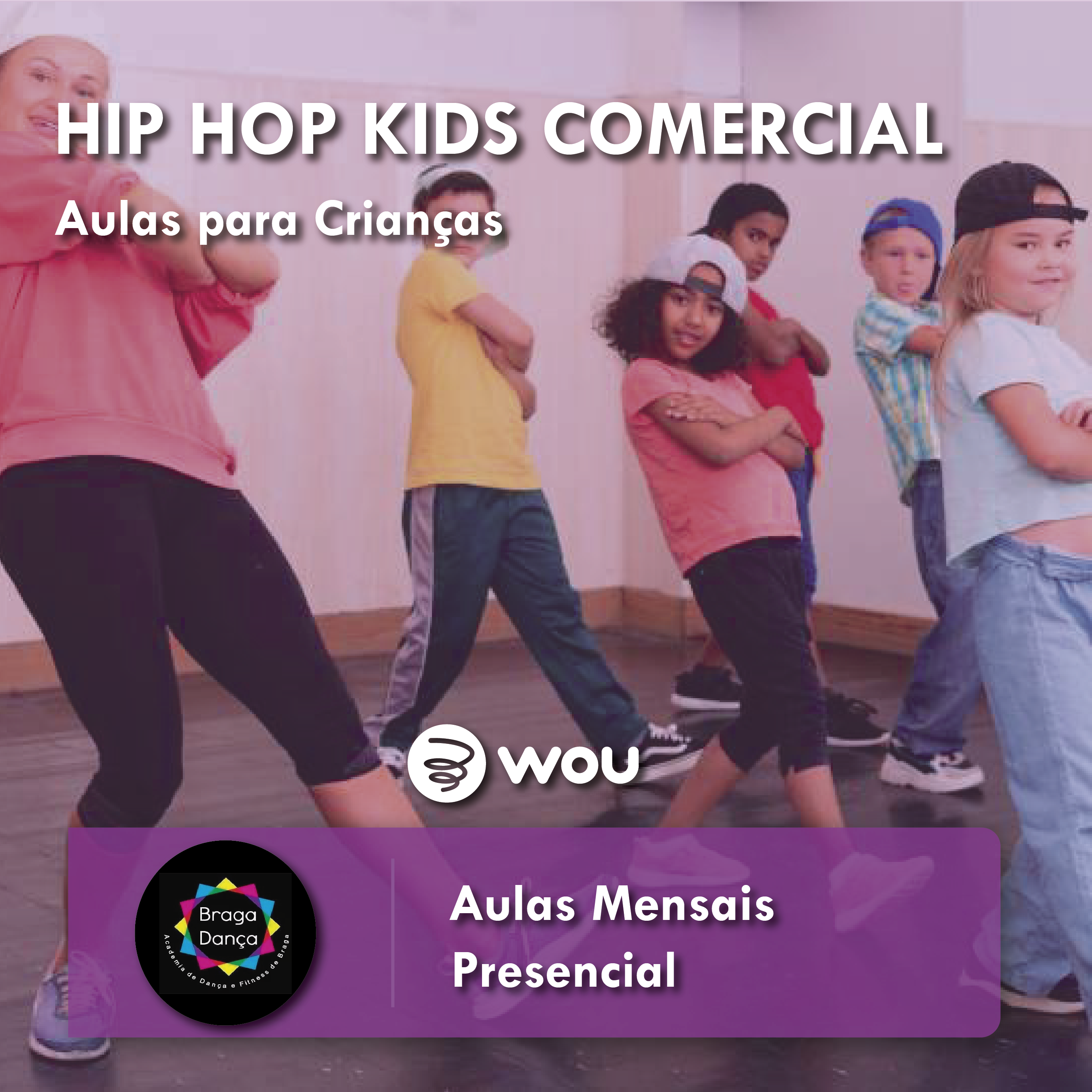 Aulas de Hip Hop Kids Comercial em Braga