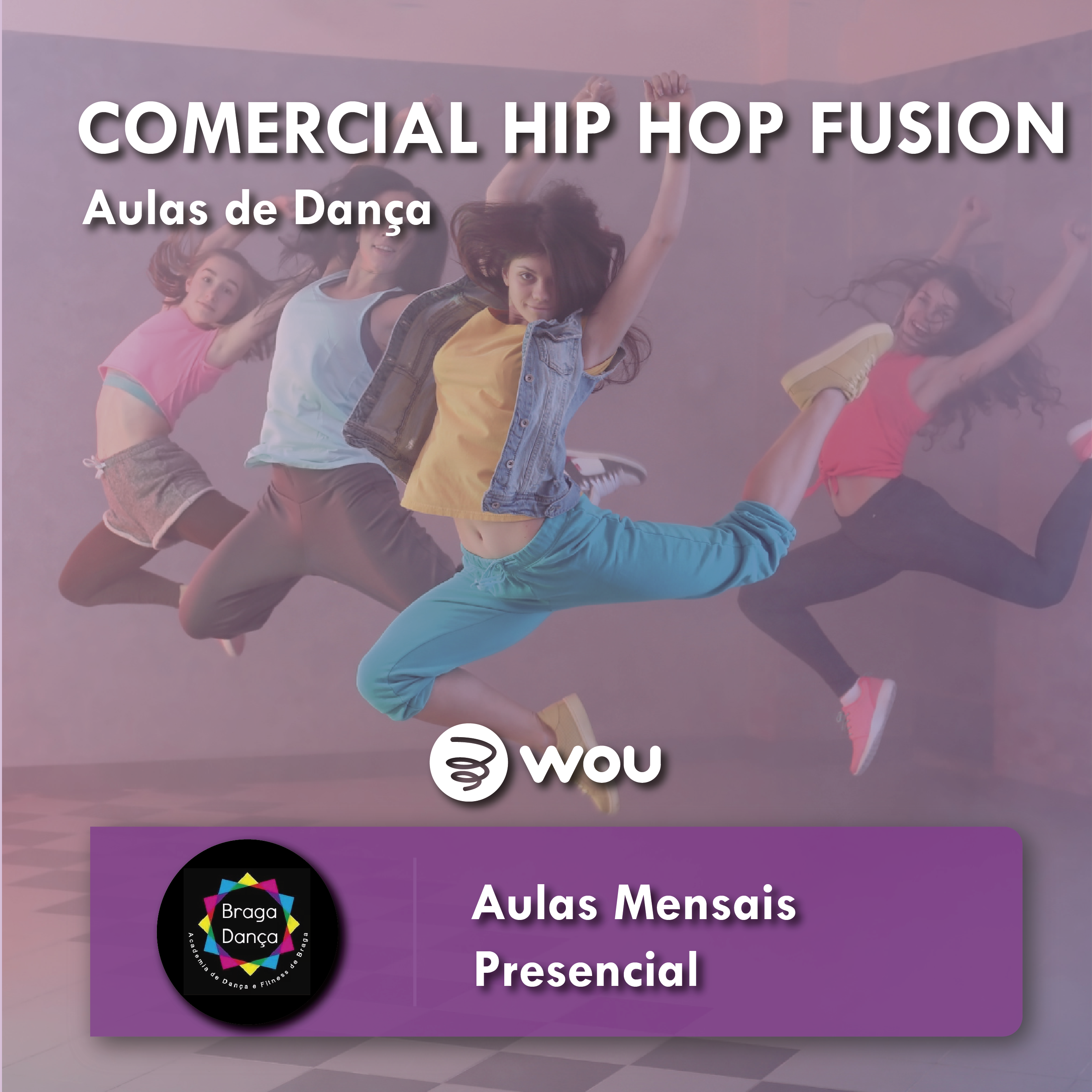 Aulas de Comercial Hip Hop Fusion em Braga