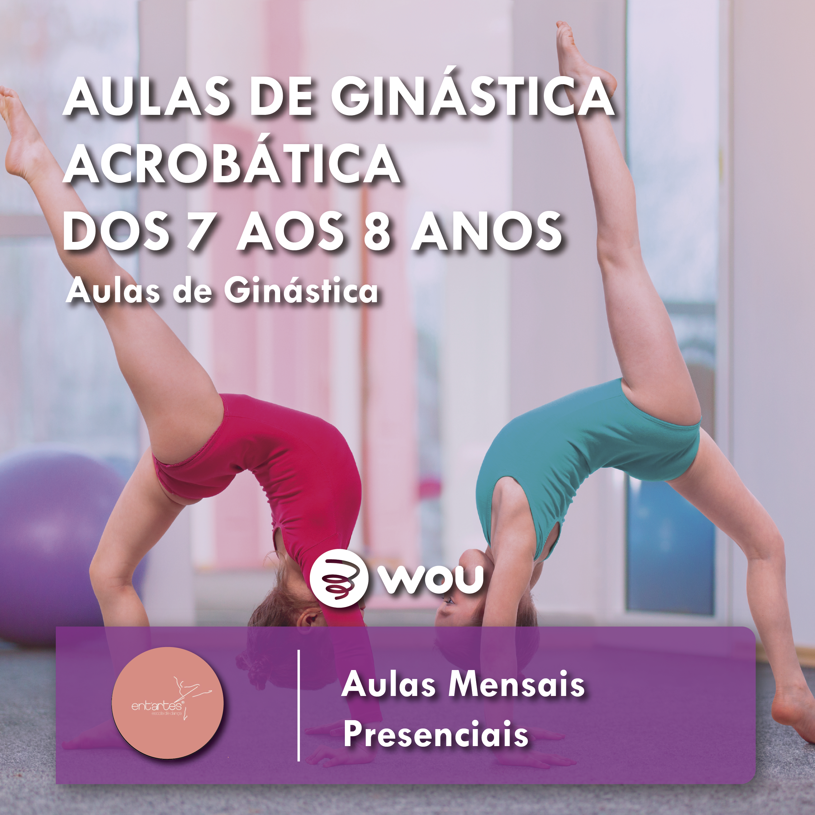 Acrobatic Gymnastics Classes for ages 7 to 8 in Braga