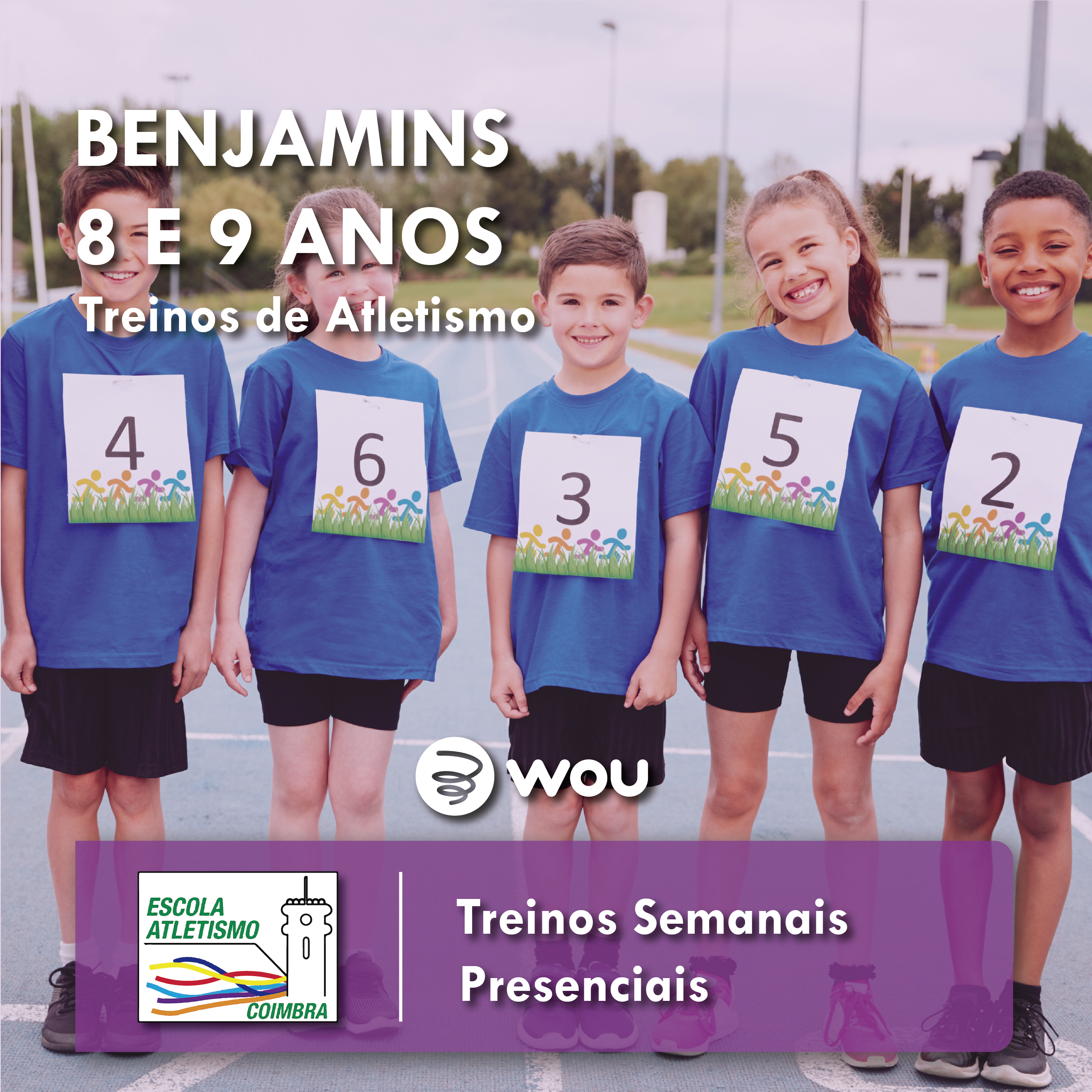 Treinos de Atletismo para Benjamins A (8 e 9 anos) em Coimbra