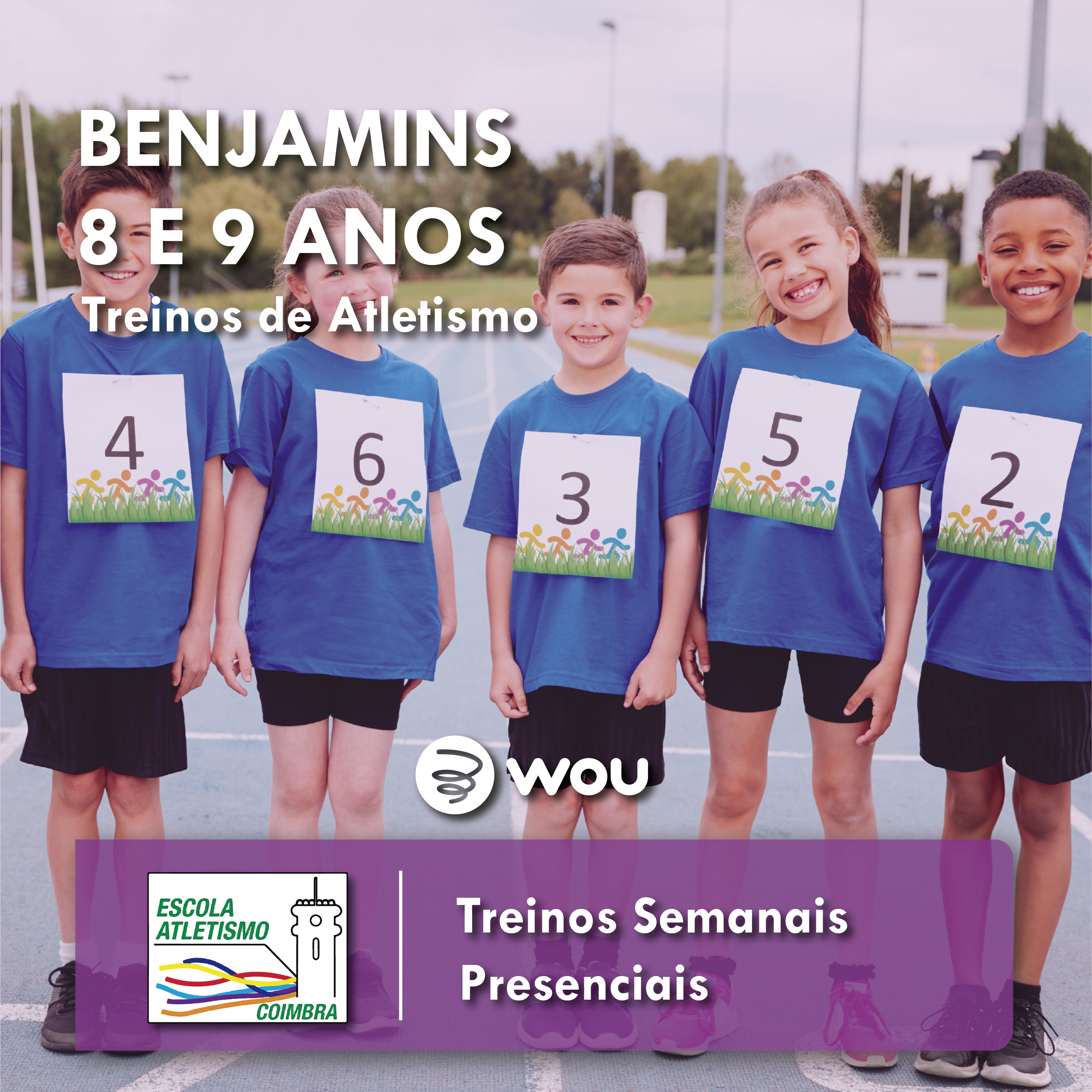 Treinos de Atletismo para Benjamins B (10 e 11 anos) em Coimbra