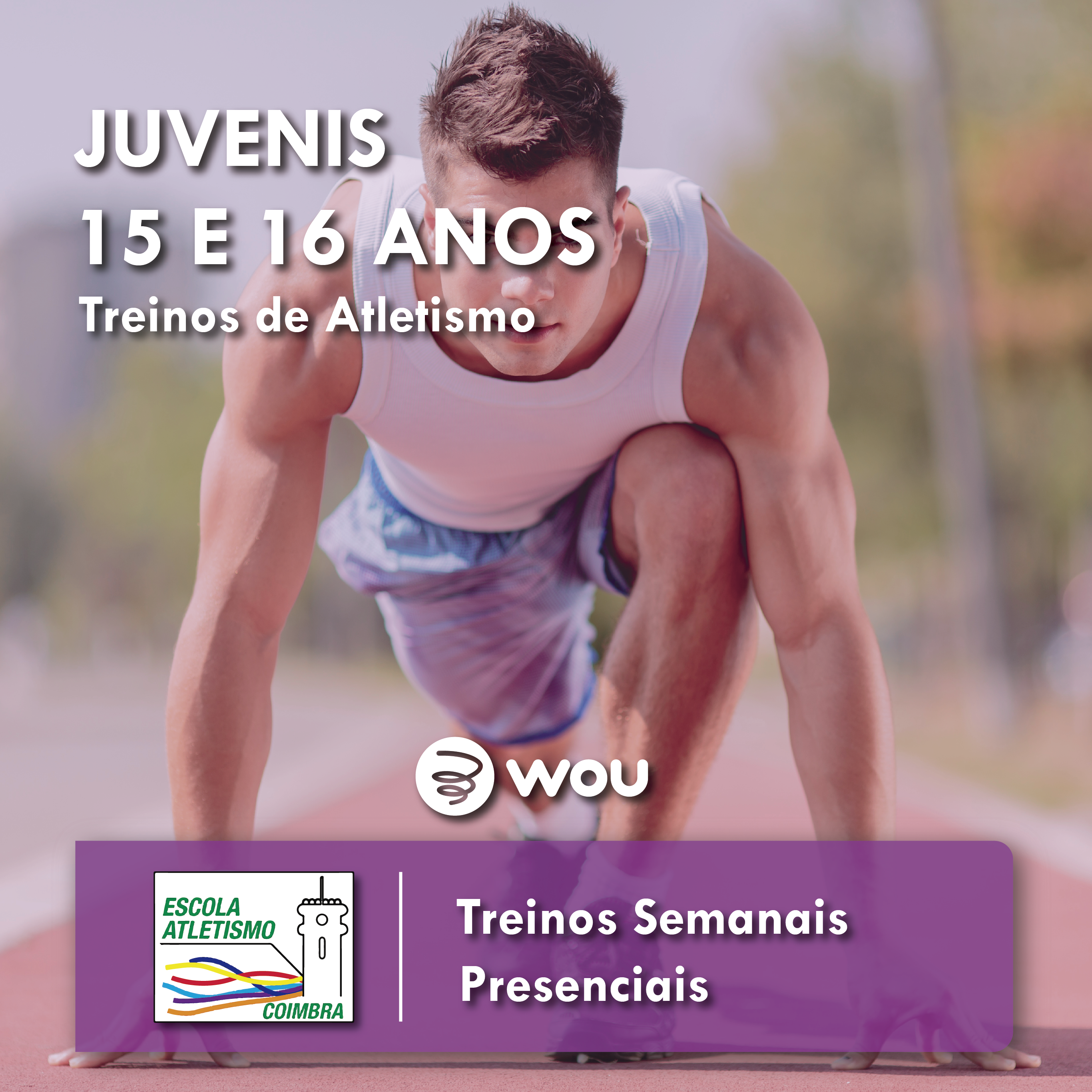 Treinos de Atletismo para Juvenis (15 e 16 anos) em Coimbra