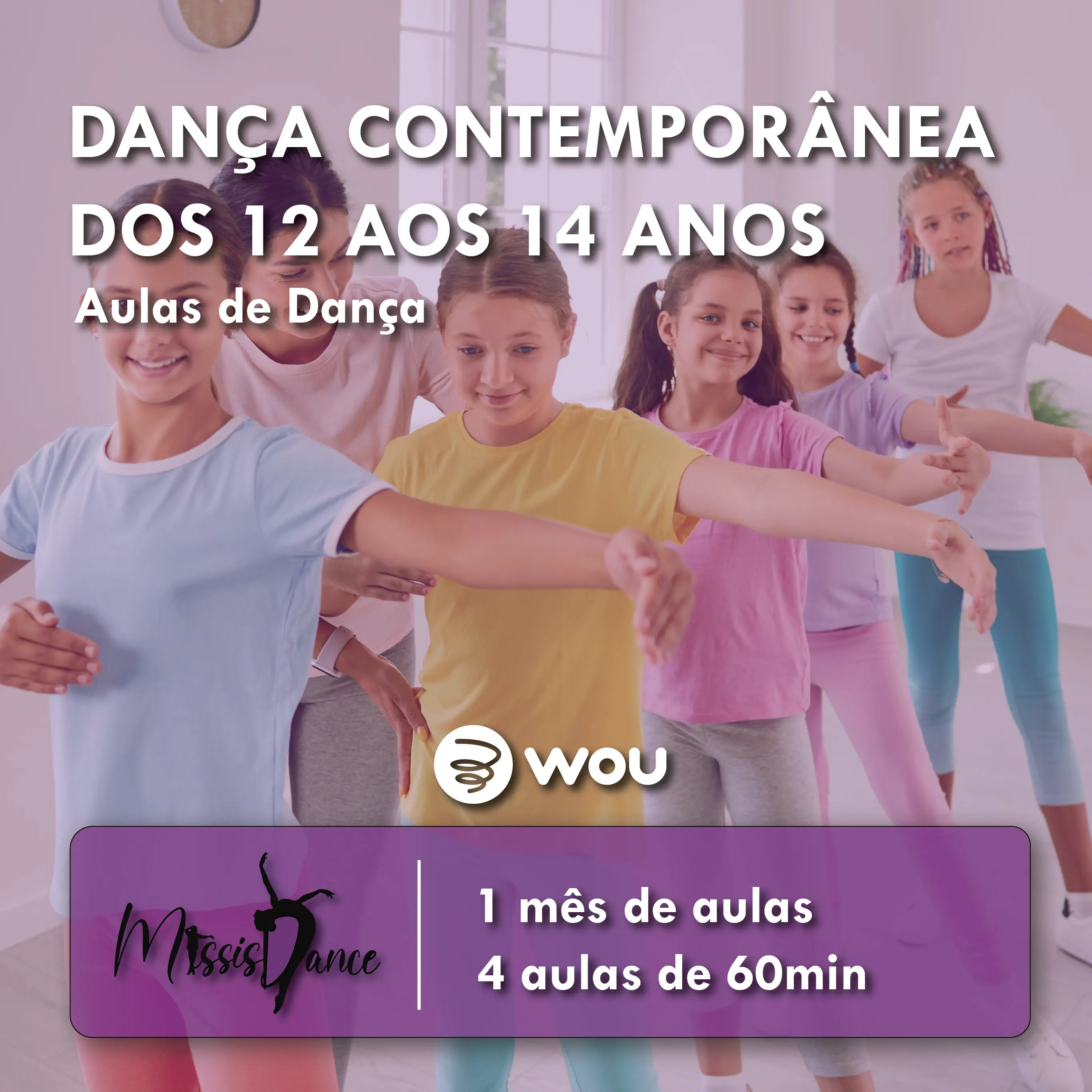 Aulas de Dança Contemporânea dos 12 aos 14 anos em Penafiel