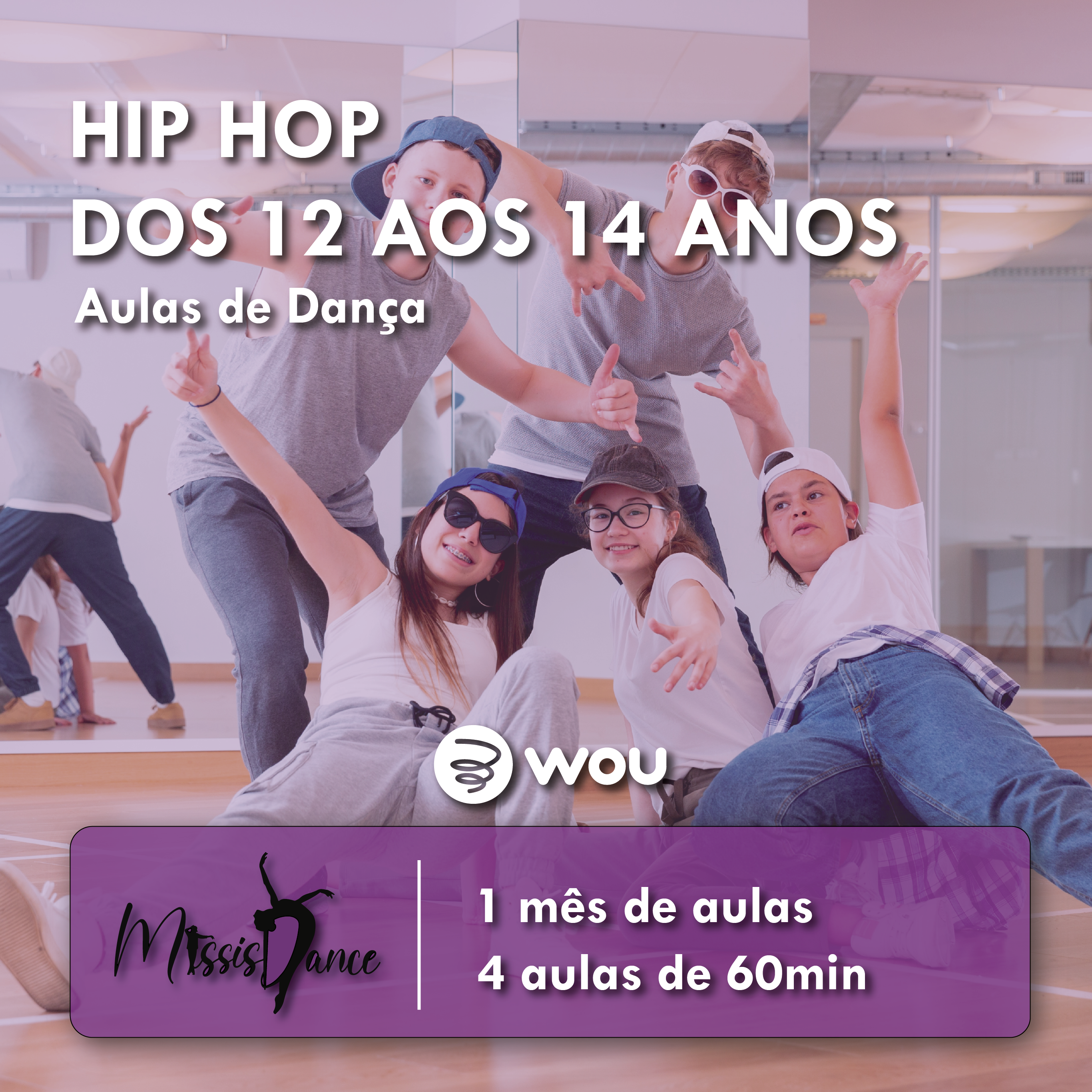 Aulas de Hip Hop dos 12 aos 14 anos em Penafiel