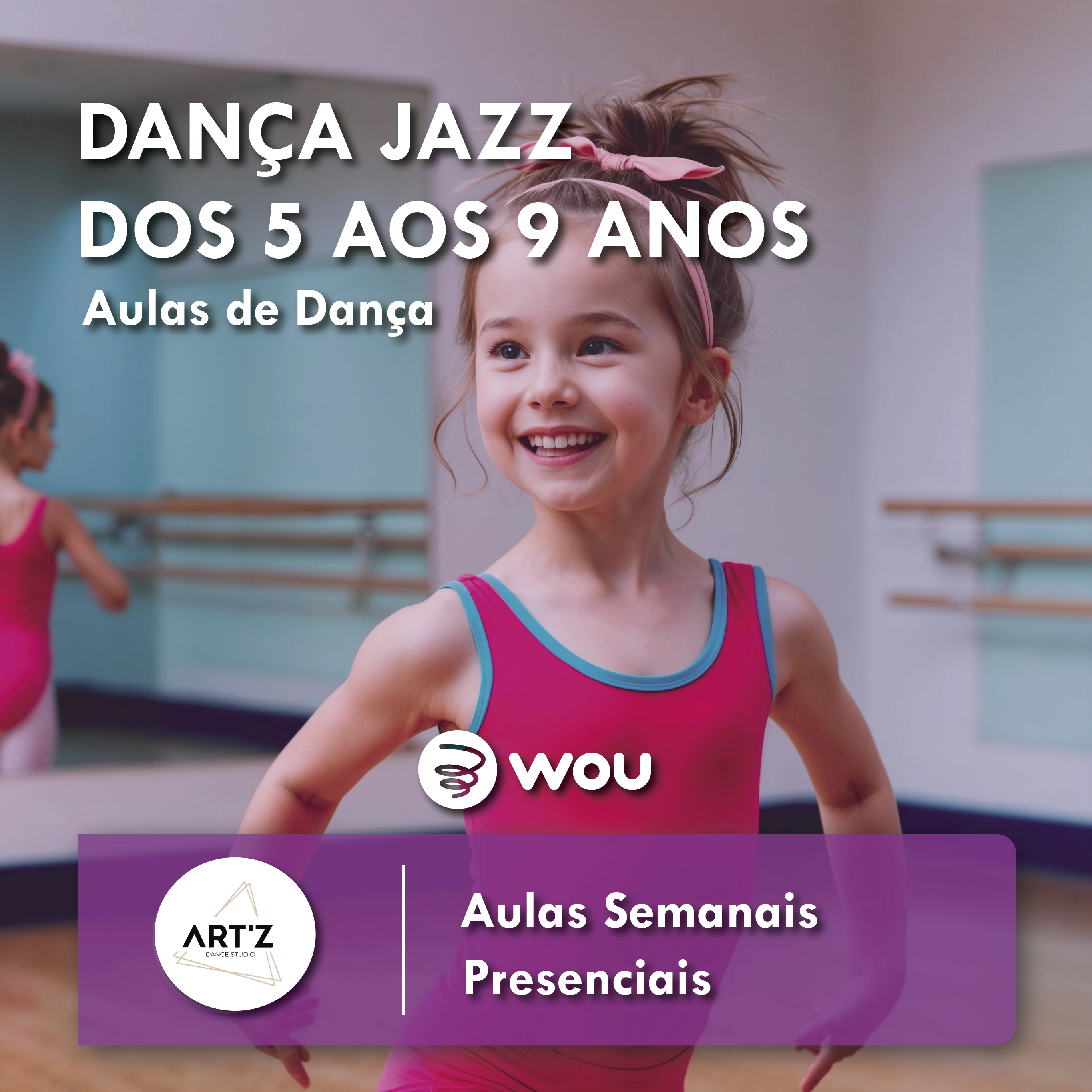 Aulas de Dança Jazz dos 5 aos 9 anos em Anadia